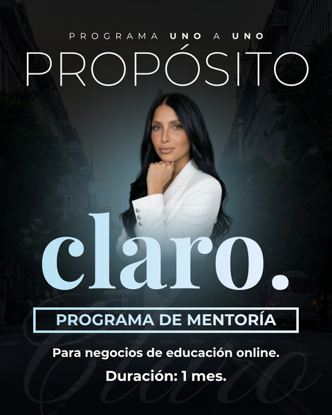 MENTORING PROPÓSITO CLARO: Proceso de Mentoría Estratégica 