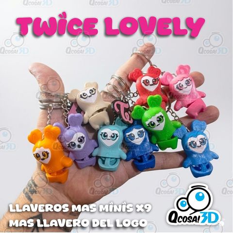 Twice 9 persanaje llaveros mas minis mas llavero logo