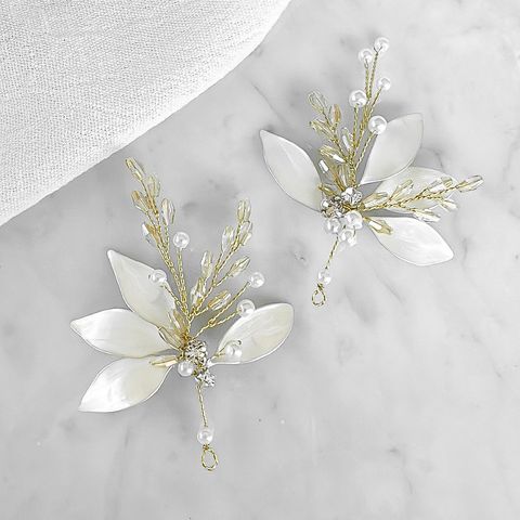 Pins hojas grandes gold