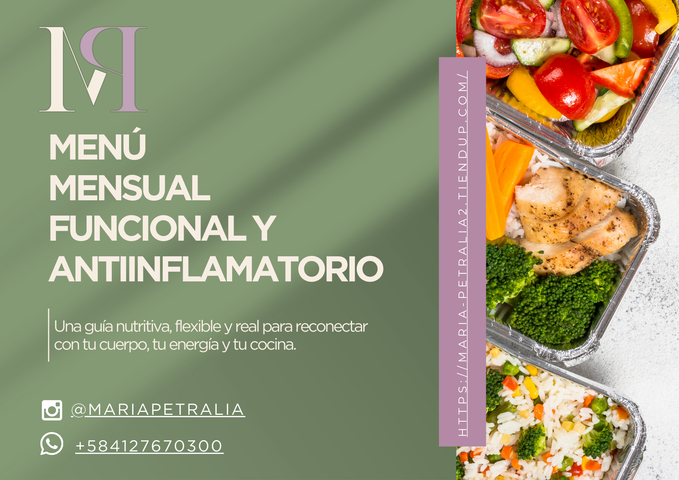 Menú funcional y antiinflamatorio de 4 semanas 