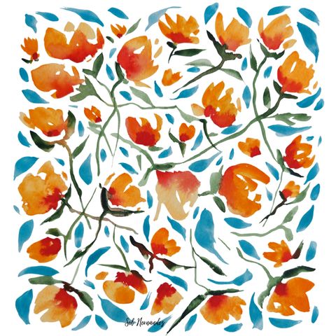 Pañuelo Flor Naranja