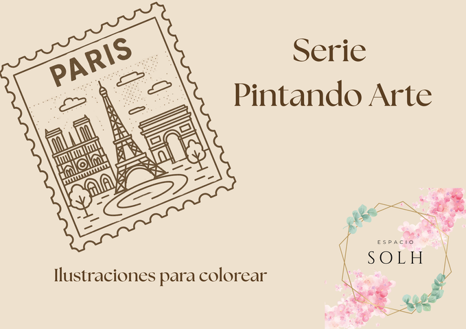 Ilustraciones para colorear - Paris - DIGITAL