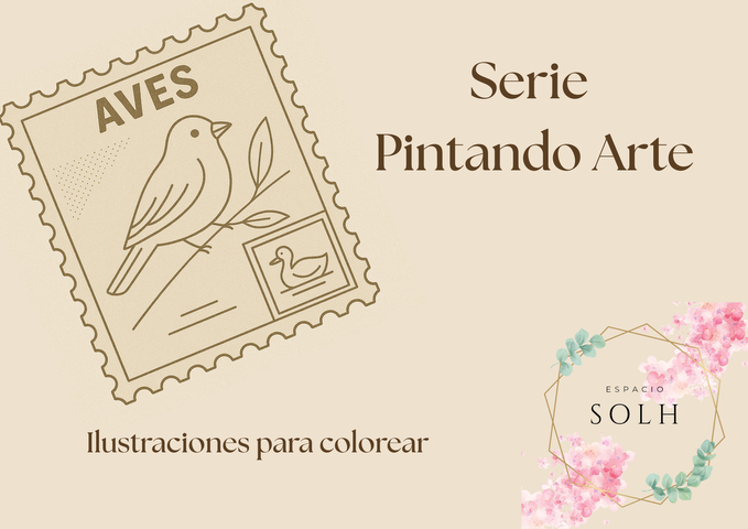 Ilustraciones para colorear - Aves - DIGITAL