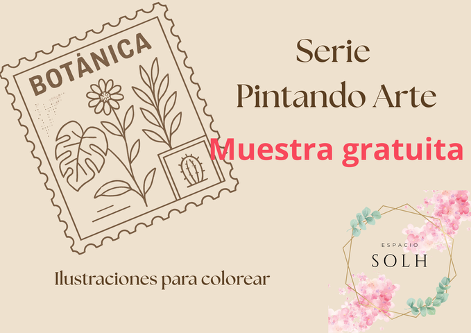 MUESTRA GRATUITA!!! Ilustraciones para colorear - Botánica- DIGITAL