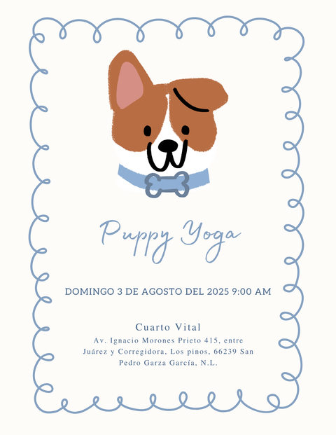 Puppy Yoga clase 9:00 am