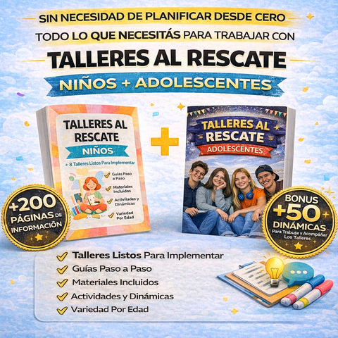 Talleres al rescate Niños y Adolescentes. PACK COMPLETO DE TALLERES TODO LO QUE NECESITÁS PARA TRABAJAR CON NIÑOS Y ADOLESCENTES