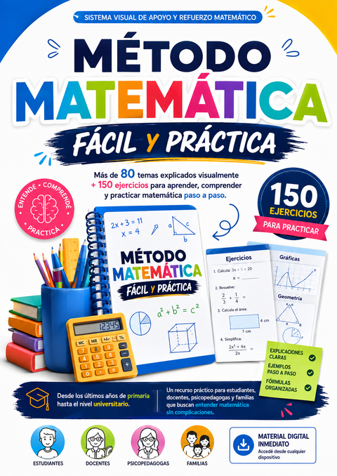 Método Matemática Fácil y Práctica: Comprendé Matemática de Forma Visual, Clara y Paso a Paso