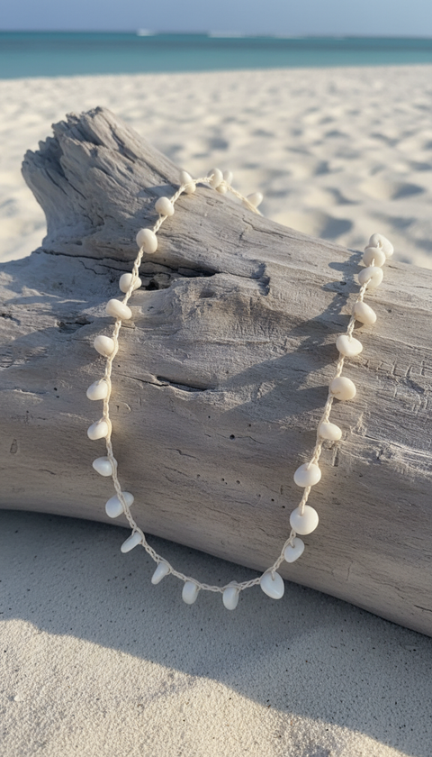 Collar tejido blanco