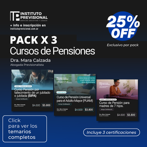 PACK x 3 - Cursos de Pensiones