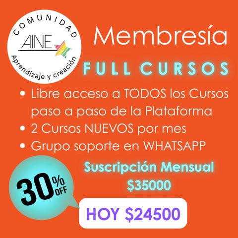 MEMBRESÍA FULL CURSOS - 30 Cursos con acceso inmediato + 2 cursos nuevos por mes