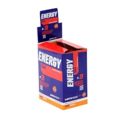 Caja de geles Mervick Energy con cafeína (x12) sabor naranja