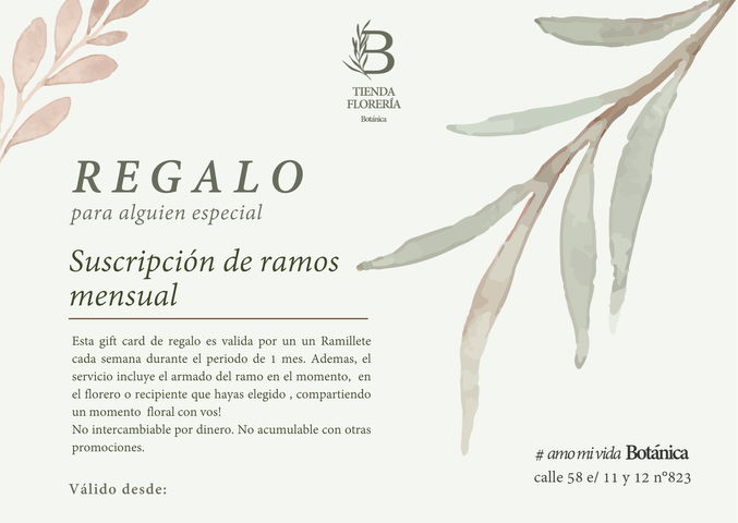 Gift Card - Suscripción floral Quincenal