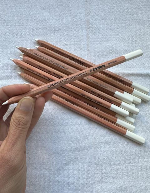 Lápiz acuarelable blanco