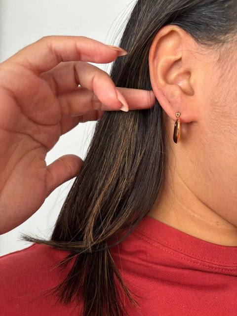 Aros corazones en dorado