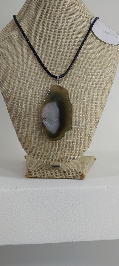 Dije chapa de Ágata verde sin engarce