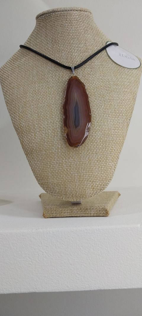 dije chapa de Ágata naranja sin engarce