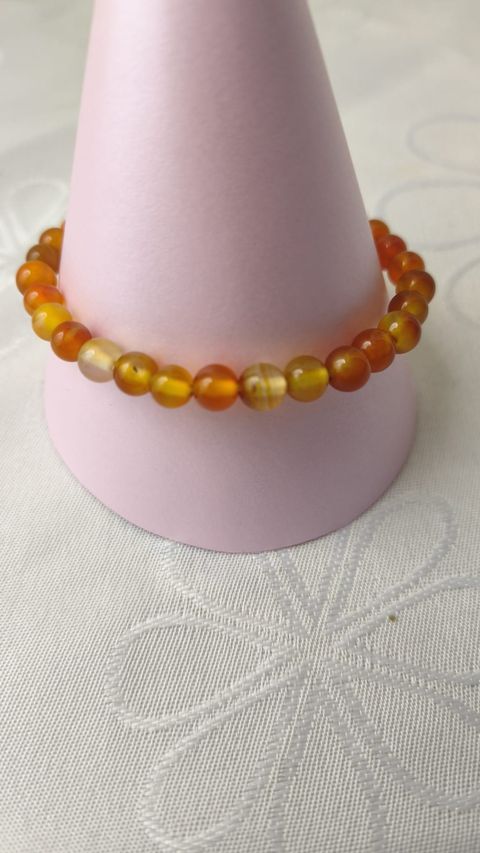 PULSERA EN PIEDRA NATURAL CORNALINA