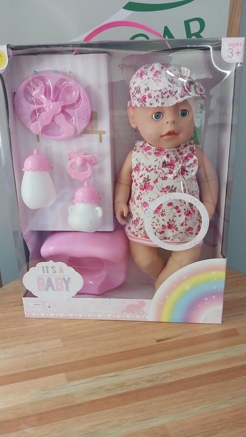 Bebote con pelela y accesorios de 40 cm de alto