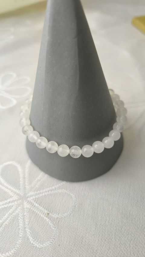 PULSERA  EN PIEDRA NATURAL CUARZO CRISTAL 