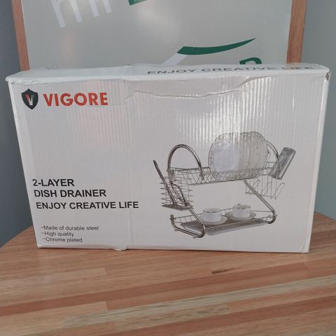 Escurridor platos en dos niveles,de metal cromado