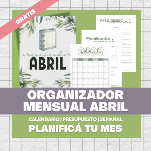 [GRATIS] Organizador Mensual Abril
