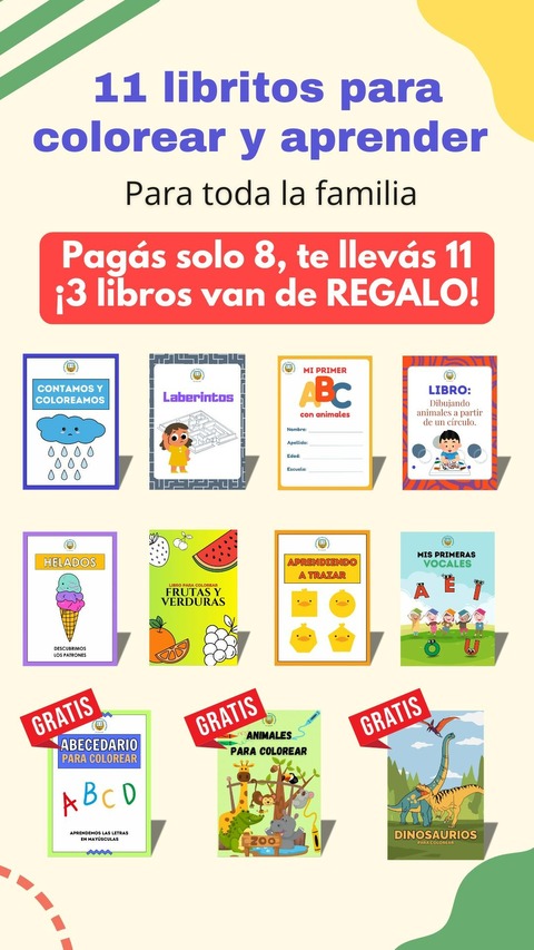 Llevás 11, pagás 8 📚✨ ¡3 van de regalo! 🎁