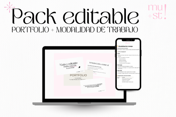 Pack Portfolio editable + Modalidad de trabajo