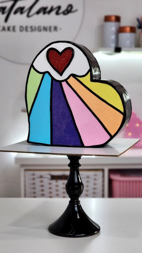 Corazón 3D arcoiris