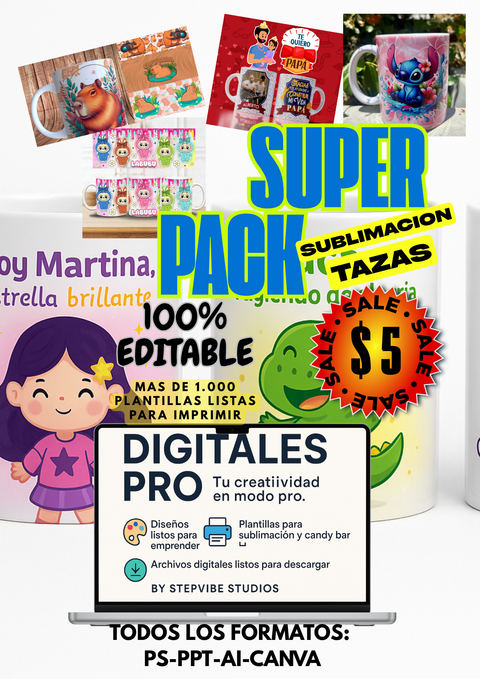 SUPER PACK PARA SUBLIMACION DE TAZAS 
