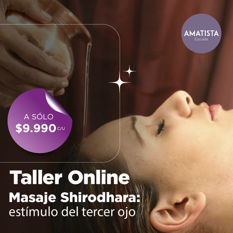 TALLER ONLINE DE MASAJE SHIRODHARA-ESTÍMULO DEL TERCER OJO