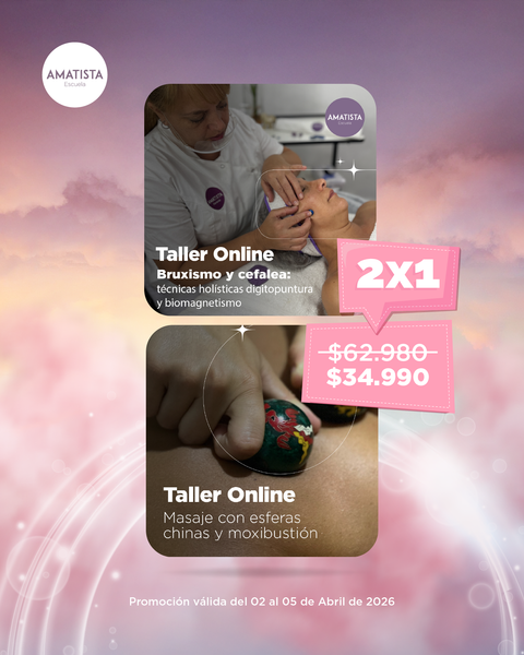 Taller online Bruxismo y cefalea+ taller online Masaje con esferas chinas y moxibustión