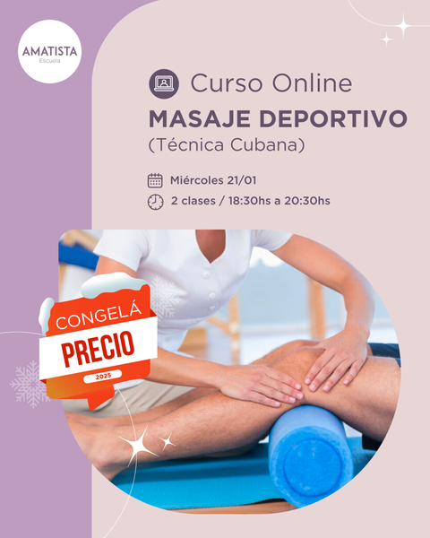 CURSO ONLINE DE MASAJE DEPORTIVO, TÉCNICA CUBANA