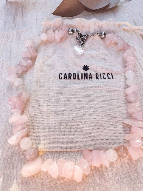 Collar Magia - Jaspe durazno y escallas cuarzo rosa