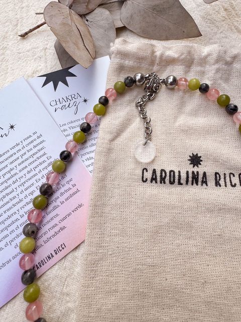 Collar Emperatriz - Cuarzo cherry, jade verde y labradorita