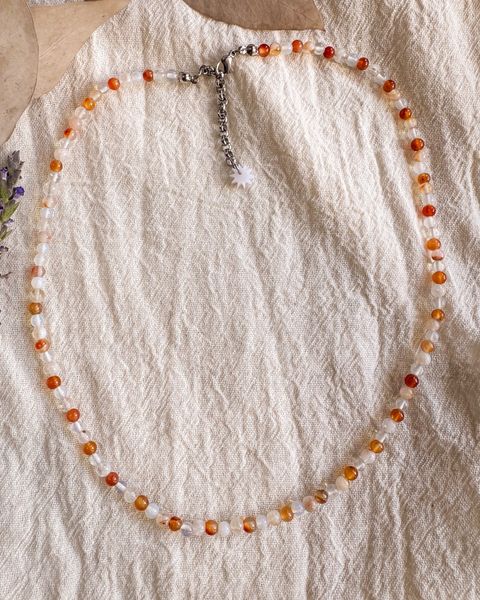 Collar Emperatriz - Citrino, cornalina y jade blanco