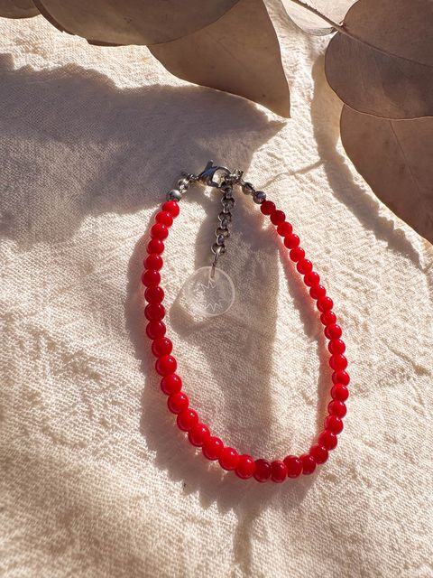 Pulsera Emperatriz - Coral rojo
