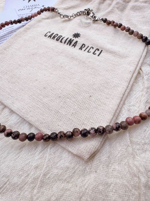 Collar Emperatriz - Rodonita negra natural