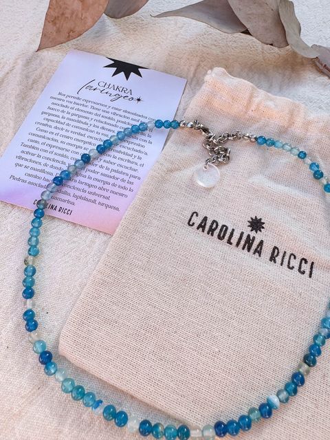 Collar Emperatriz - Ágata azul