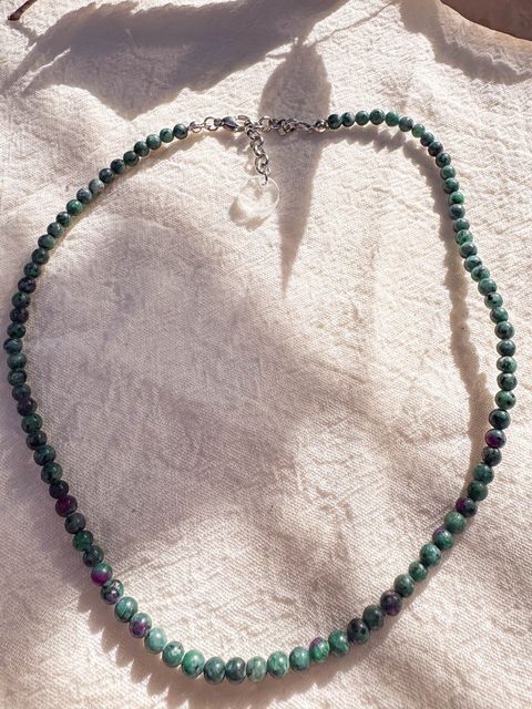 Collar Emperatriz - Zoisita con rubí natural