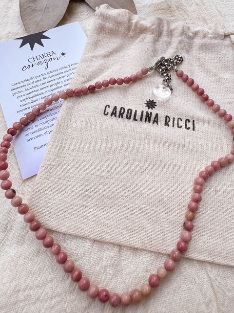 Collar Emperatriz - Rodonita rosa natural