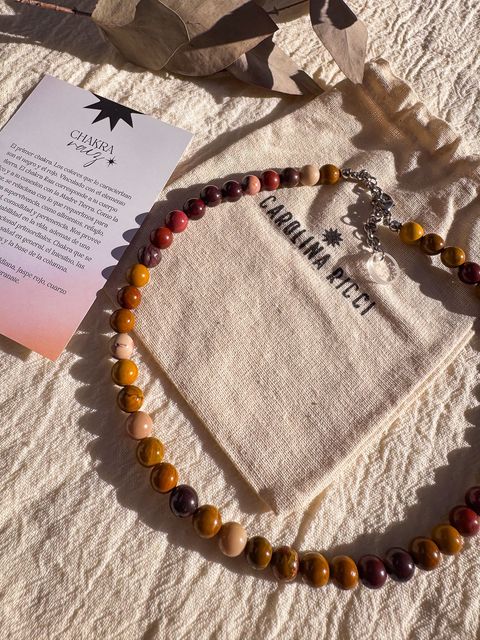 Collar Emperatriz - Jaspe mokaite 8mm