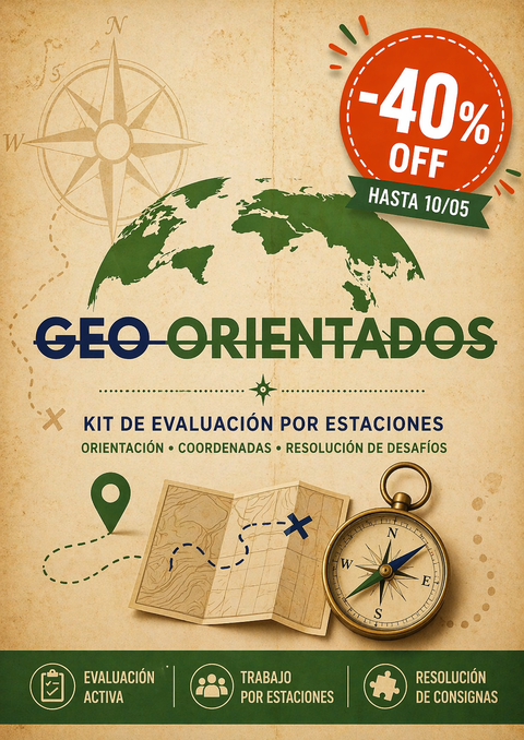 🧭 Geo-orientados: evaluación por estaciones para resolver desafíos de orientación y coordenadas