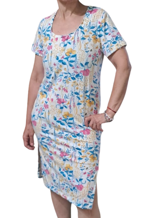 Molde art 2027 vestido al cuerpo con tajo lateral m-corta