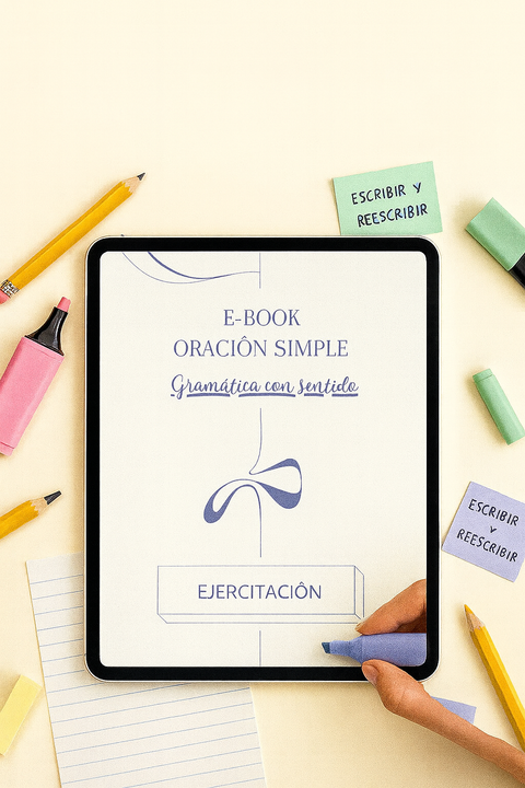 Ebook de ejercicios de oración simple. Gramática con sentido