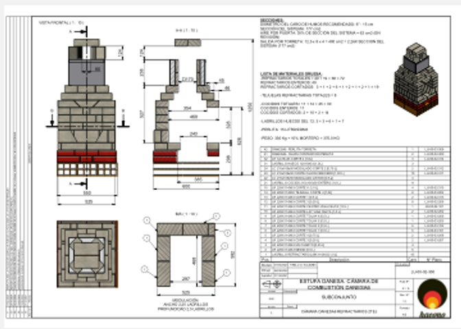 Plano PDF de cámara de combustión Danesa6 229x114x63