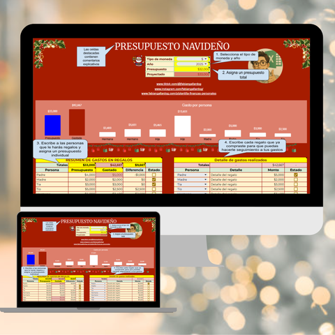 Plantilla de presupuesto navideño