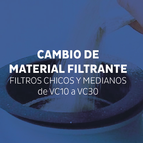 Cambio de material filtrante