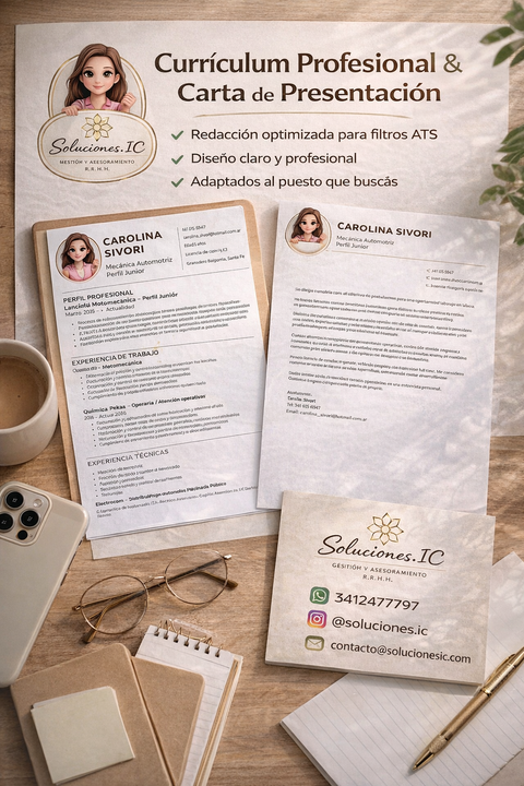 CV + Carta de presentación optimizados para superar filtros ATS y aumentar tus posibilidades de entrevista.