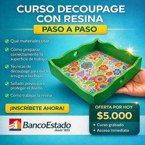 Curso Decoupage con Resina Paso a Paso (Principiantes)