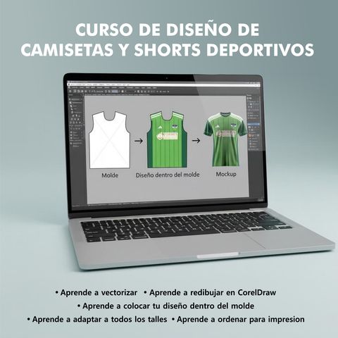 Curso de diseño de camisetas y shorts deportivos 